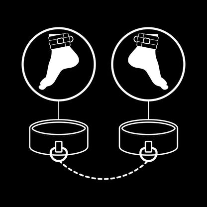 FETISH SUBMISSIVE - VEGAN LEATHER ANKLE CUFFS WITH NOPRENE LINING