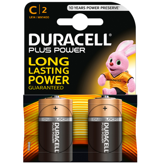 DURACELL - PILHA PLUS POWER C LR14 2 UNIDADES