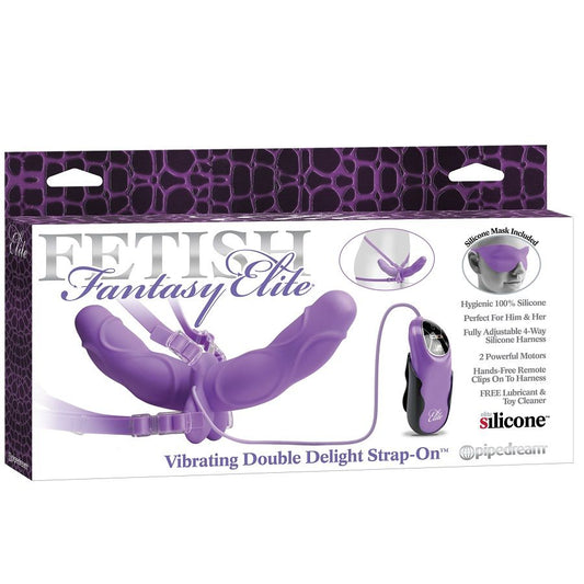 FETISH FANTASY ELITE - VIBRADOR DUPLO DELIGHT STRAP-ON ROXO