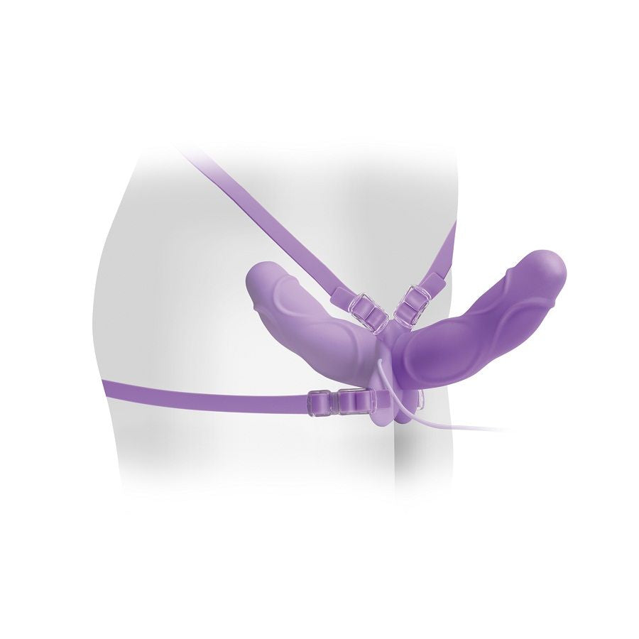 FETISH FANTASY ELITE - VIBRADOR DUPLO DELIGHT STRAP-ON ROXO