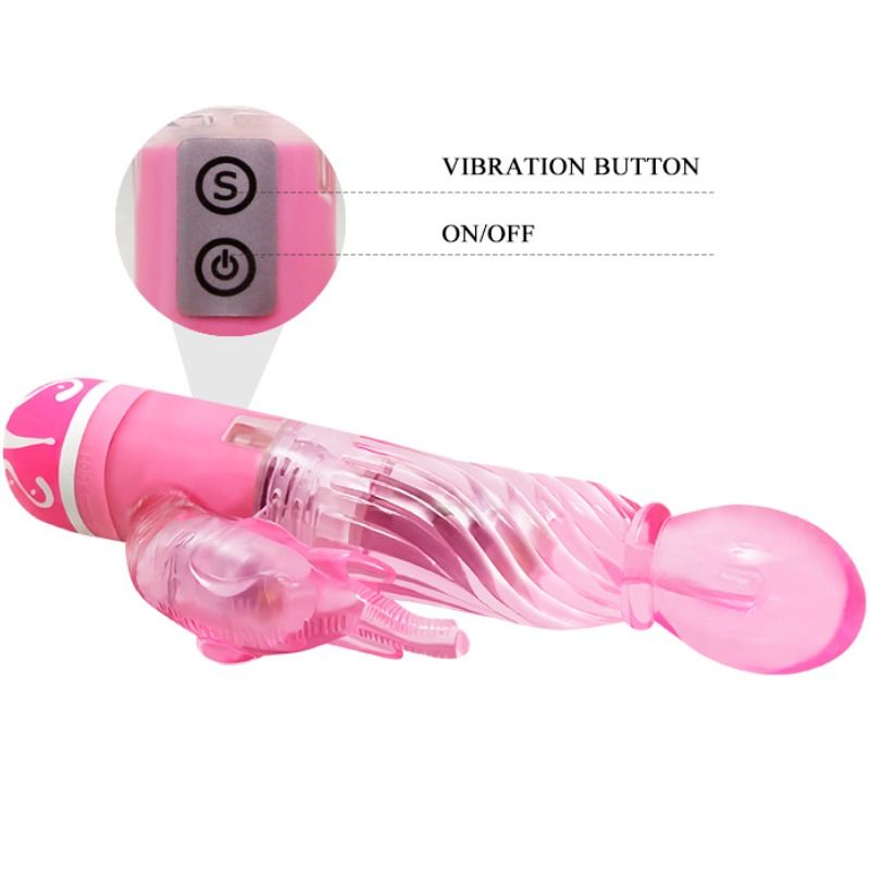 BAILE - VIBRADOR MULTISPEED COM ESTIMULADOR ROSA
