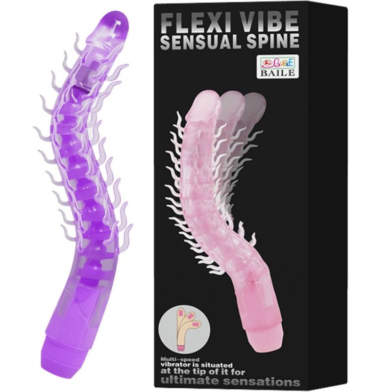 BAILE - FLEXI VIBE SENSUAL SPINE BENDABLE VIBRATING DILDO LILÁS 23,5 CM