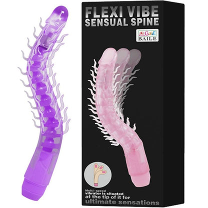 BAILE - FLEXI VIBE SENSUAL SPINE BENDABLE VIBRATING DILDO LILÁS 23,5 CM
