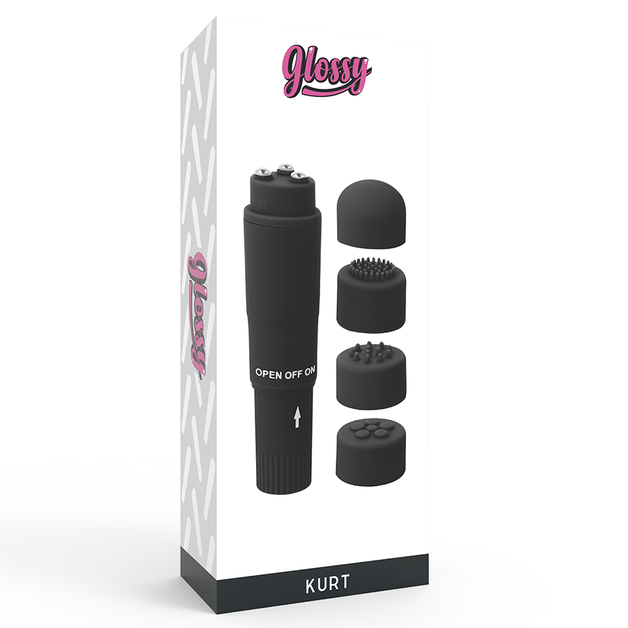 GLOSSY - KURT MASSAGEADOR DE BOLSO PRETO