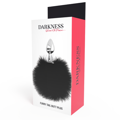 DARKNESS - EXTRA ANAL BUTTPLUG WITH TAIL BLACK 7 CM