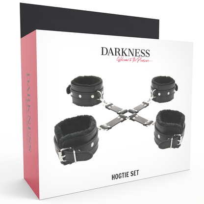 DARKNESS - ALGEMAS DE COURO PARA PÉS E MÃOS PRETO