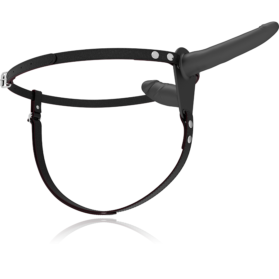 ARREIO DE FETICHE SUBMISSIVO - PRETO DUPLA PENETRAÇÃO