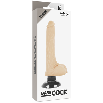 BASECOCK - VIBRADOR REALISTA 2-1 CARNE 18,5 CM -O- 4 CM