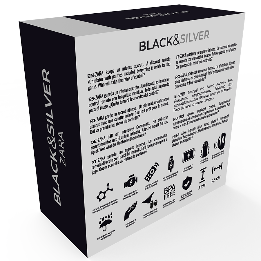 BLACK&amp;SILVER - ESTIMULADOR DE CONTROLE REMOTO ZARA COM CALCINHA GRÁTIS