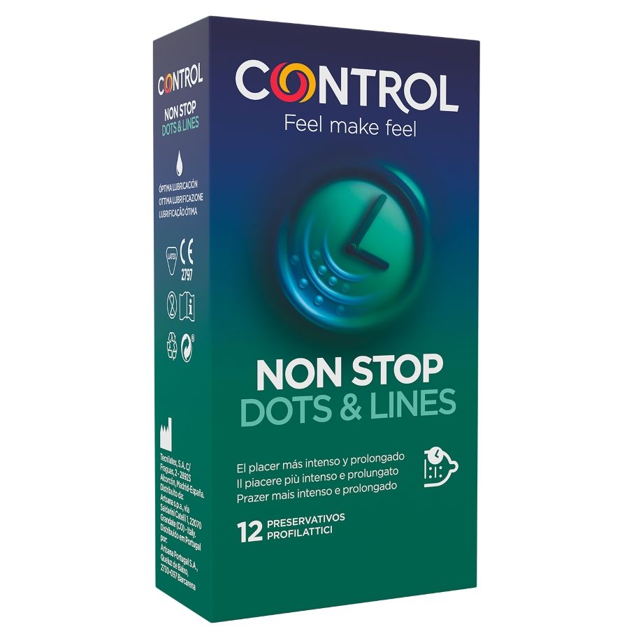 CONTROL - PRESERVATIVOS SEM PARAR COM PONTOS E LINHAS 12 UNIDADES