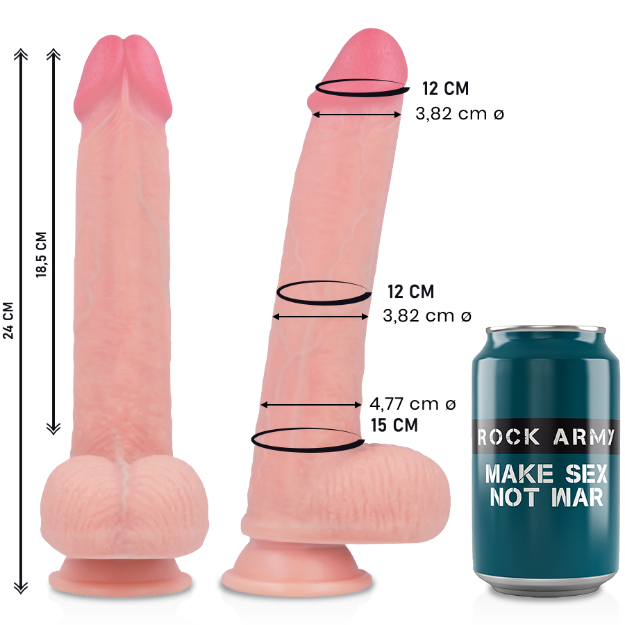 ROCKARMY - SILICONE LÍQUIDO PREMIUM KINGCOBRA REALISTA 24 CM -O- 4,77 CM