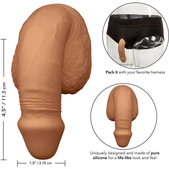 CALEXOTICS - EMBALAGEM DE SILICONE PÊNIS 12,75 CM CARAMELO