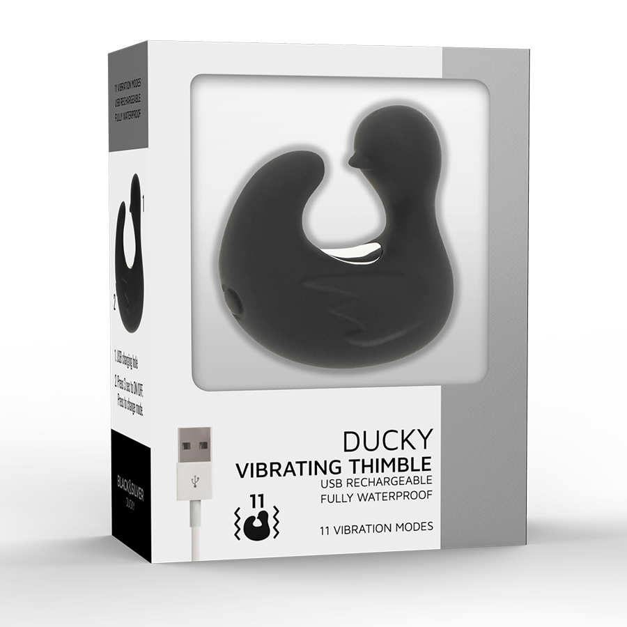 BLACK&amp;SILVER - DUCKYMANIA DEDAL DE PATO ESTIMULANTE DE SILICONE RECARREGÁVEL
