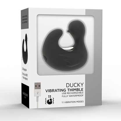BLACK&amp;SILVER - DUCKYMANIA DEDAL DE PATO ESTIMULANTE DE SILICONE RECARREGÁVEL