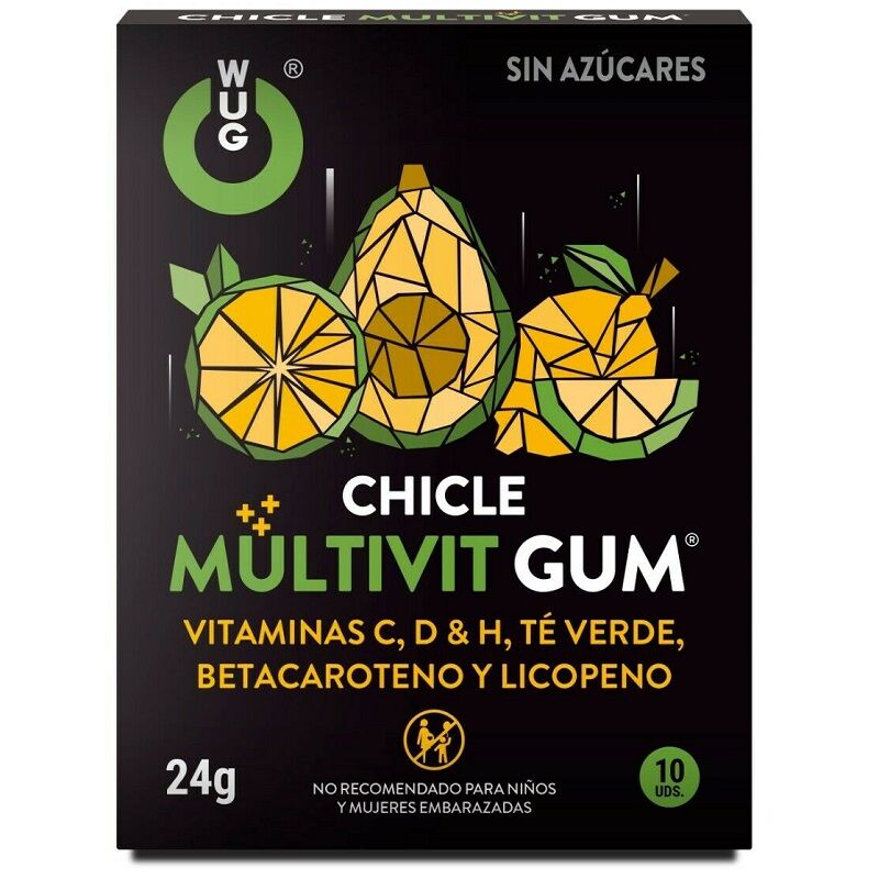 WUG GUM - MULTIVIT VITAMINA C, H, D, BETA-CAROTENO, LICOPENO E CHÁ VERDE 10 UNIDADES