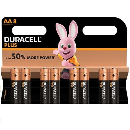 DURACELL - PLUS POWER BATTERY AA LR6 8UNITS
