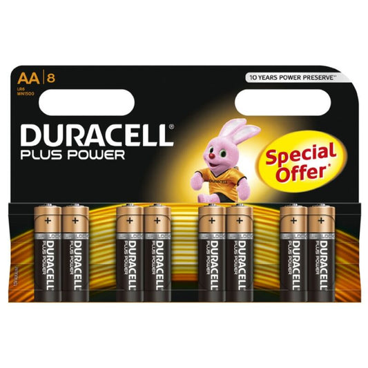 DURACELL - PILHA PLUS POWER AA LR6 8 UNIDADES
