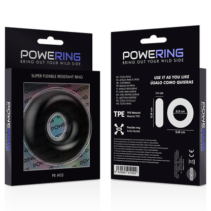 POWERING - ANEL PARA PÊNIS SUPER FLEXÍVEL E RESISTENTE 5CM PR03 PRETO