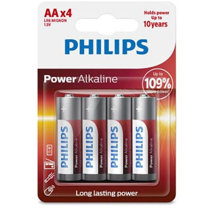 PHILIPS - PILHA ALCALINAS POWER AA LR6 PACK 4