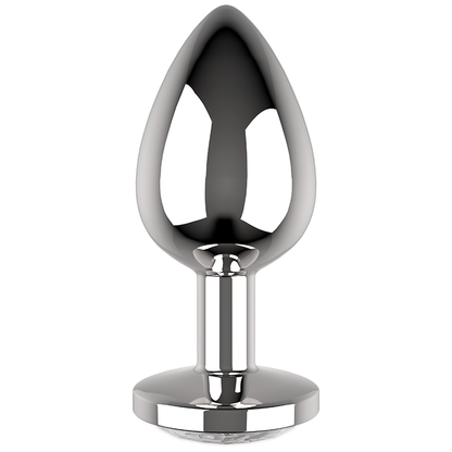COQUETTE CHIC DESIRE - PLUG ANAL METAL COR TRANSPARENTE TAMANHO M 3,5 X 8 CM
