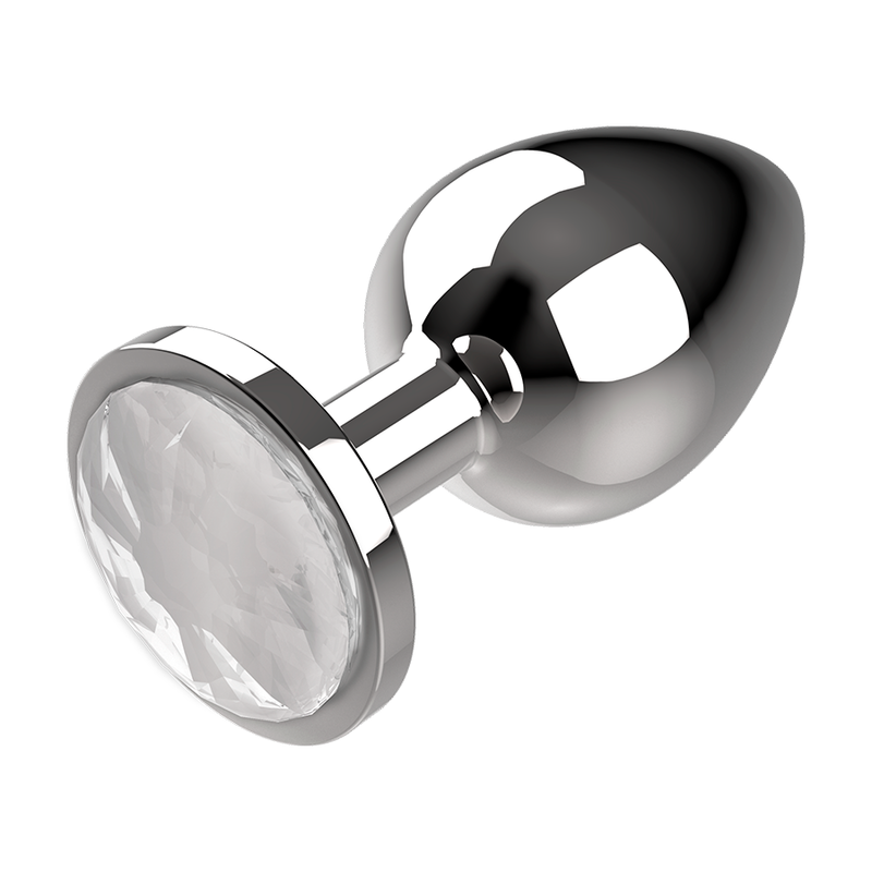 COQUETTE CHIC DESIRE - PLUG ANAL METAL COR TRANSPARENTE TAMANHO M 3,5 X 8 CM