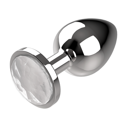 COQUETTE CHIC DESIRE - PLUG ANAL METAL COR TRANSPARENTE TAMANHO M 3,5 X 8 CM