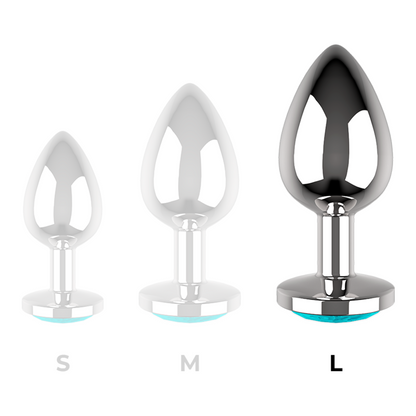 COQUETTE CHIC DESIRE - PLUG ANAL METAL COR AZUL TAMANHO L 4 X 9 CM
