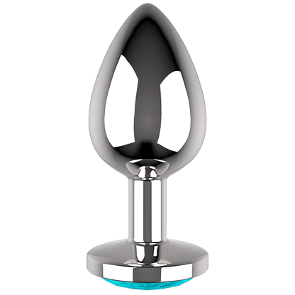 COQUETTE CHIC DESIRE - PLUG ANAL METAL COR AZUL TAMANHO L 4 X 9 CM