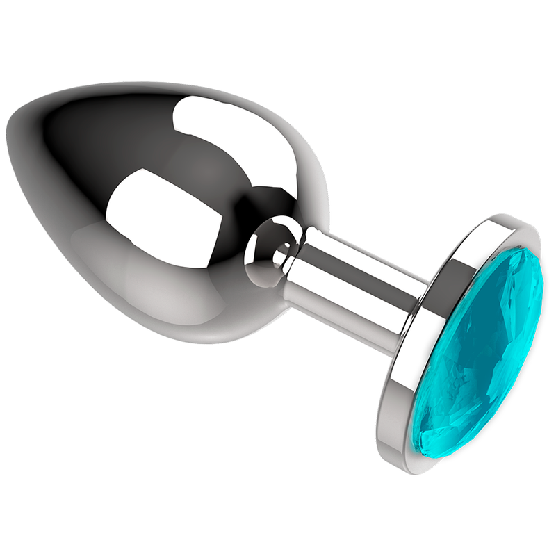 COQUETTE CHIC DESIRE - PLUG ANAL METAL COR AZUL TAMANHO L 4 X 9 CM