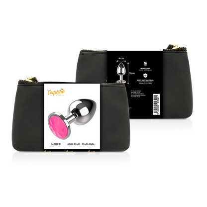 COQUETTE CHIC DESIRE - PLUG ANAL METAL COR ROSA TAMANHO L 4 X 9 CM