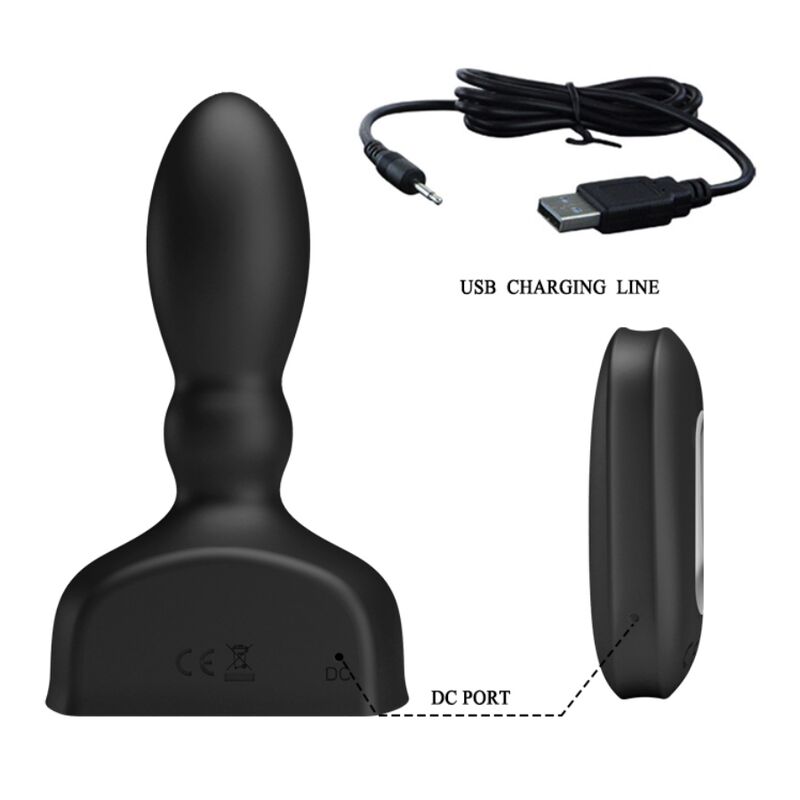 MR PLAY - PLUG ANAL INFLÁVEL PRETO COM CONTROLE REMOTO