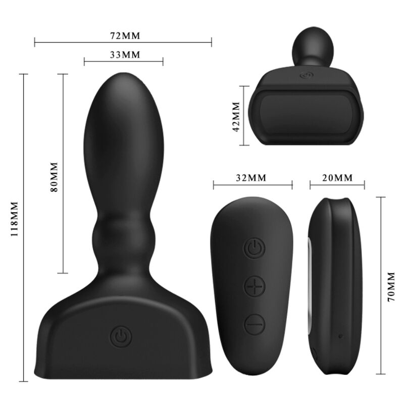 MR PLAY - PLUG ANAL INFLÁVEL PRETO COM CONTROLE REMOTO