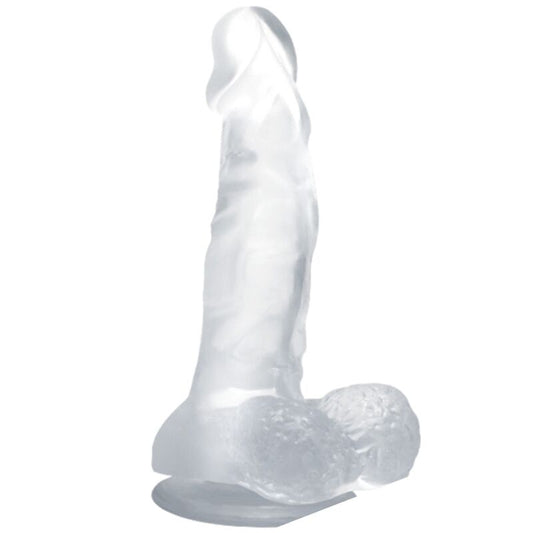 BAILE - DILDO REALISTA COM VENTOSA E TESTÍCULOS 16,7 CM TRANSPARENTE