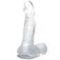 BAILE - DILDO REALISTA COM VENTOSA E TESTÍCULOS 16,7 CM TRANSPARENTE