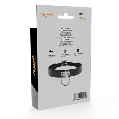 COQUETTE CHIC DESIRE - COLAR DE COURO VEGANO ACESSÓRIO FETICHE FEMININO