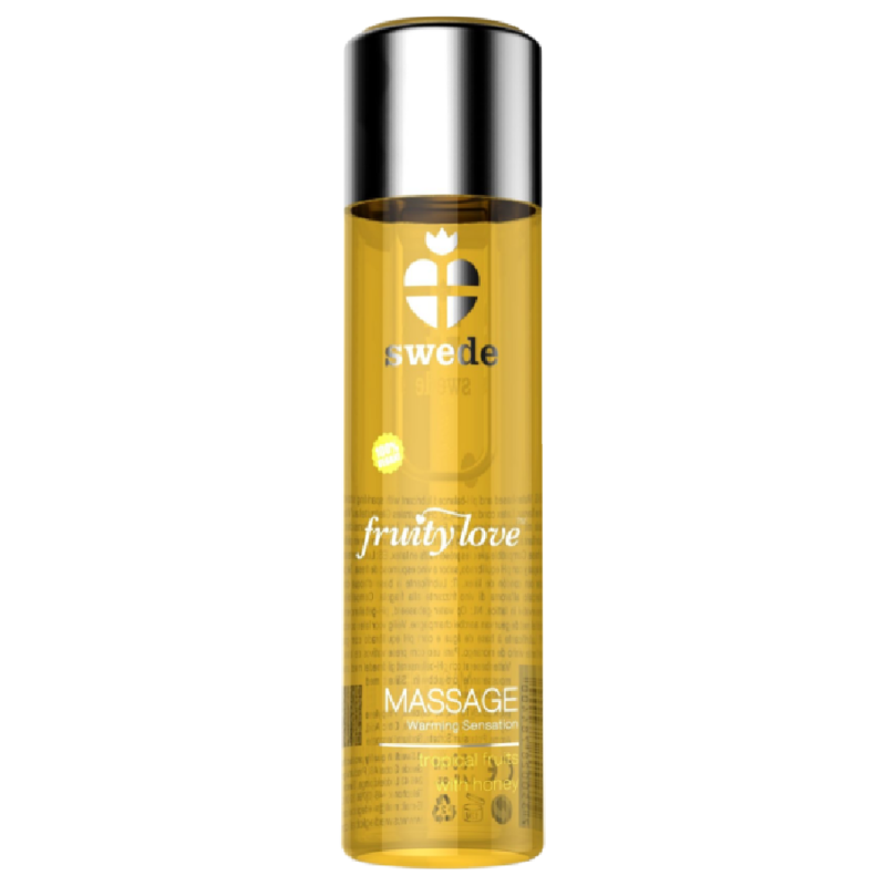 SWEDE - ÓLEO DE MASSAGEM COM EFEITO AQUECEDOR FRUITY LOVE TROPICAL FRUITY COM MEL 120 ML.