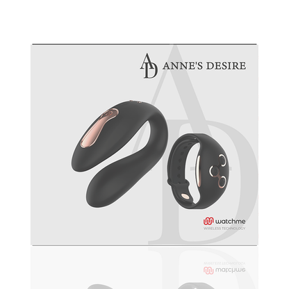 ANNE'S DESIRE - DUAL PLEASURE TECNOLOG A WATCHME PRETO/DOURADO