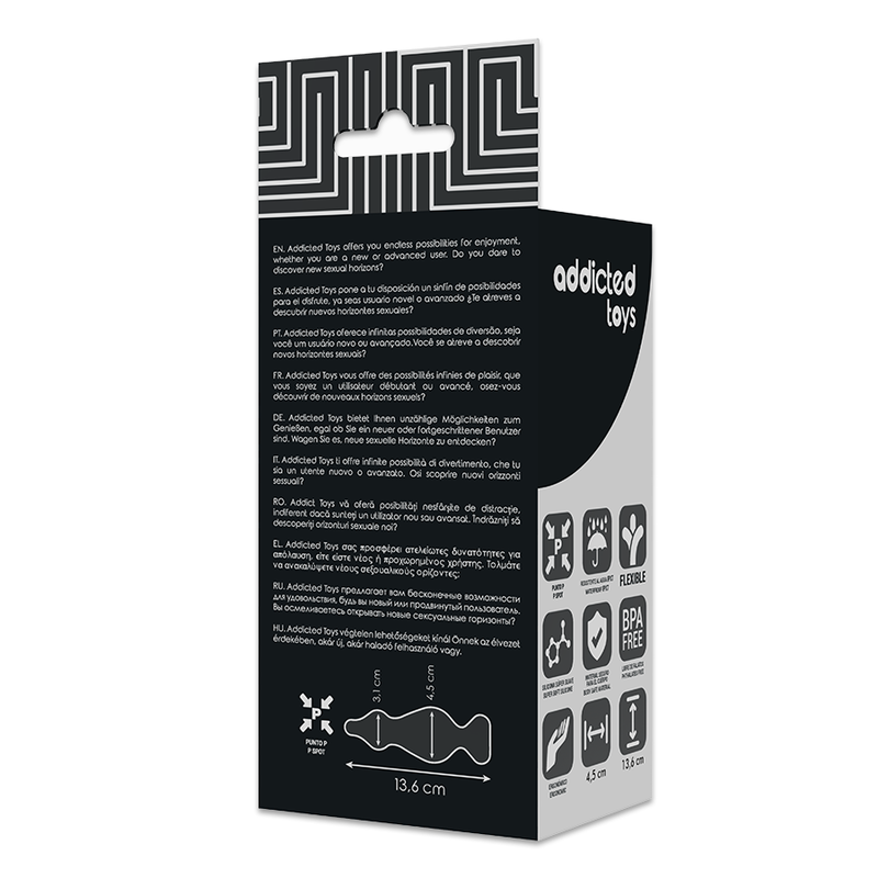 ADDICTED TOYS - PLUG SEXUAL ANAL 13,6 CM PRETO